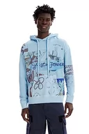 Swetry męskie - Desigual Baird sweter męski, niebieski, XXL - miniaturka - grafika 1