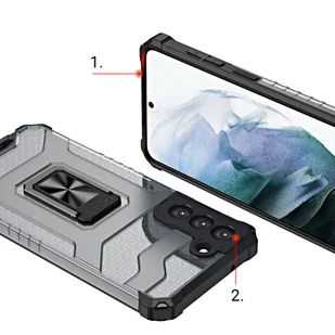 Crystal Ring Case pancerne hybrydowe etui pokrowiec + magnetyczny uchwyt Samsung Galaxy S21+ 5G (S21 Plus 5G) niebieski - Etui i futerały do telefonów - miniaturka - grafika 6