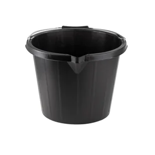 Wiadro budowlane 14 l z wylewką czarne - Wiadra i kastry budowlane - miniaturka - grafika 1