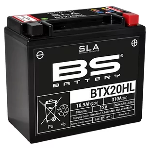 BS Battery 300768 BTX20HL AGM SLA akumulator motocyklowy, czarny - Akumulatory motocyklowe - miniaturka - grafika 1