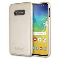 Etui i futerały do telefonów - Guess Iridescent - Etui Samsung Galaxy S10e złoty - miniaturka - grafika 1
