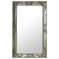 Lustra - vidaXL Lustro ścienne w stylu barokowym, 50x80 cm, srebrne - miniaturka - grafika 1