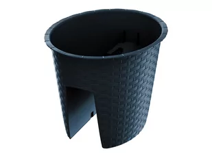 Prosperplast Donica balkonowa 29.8 x 24.2 cm na balustradę antracytowa RATOLLA OVAL - Donice - miniaturka - grafika 1