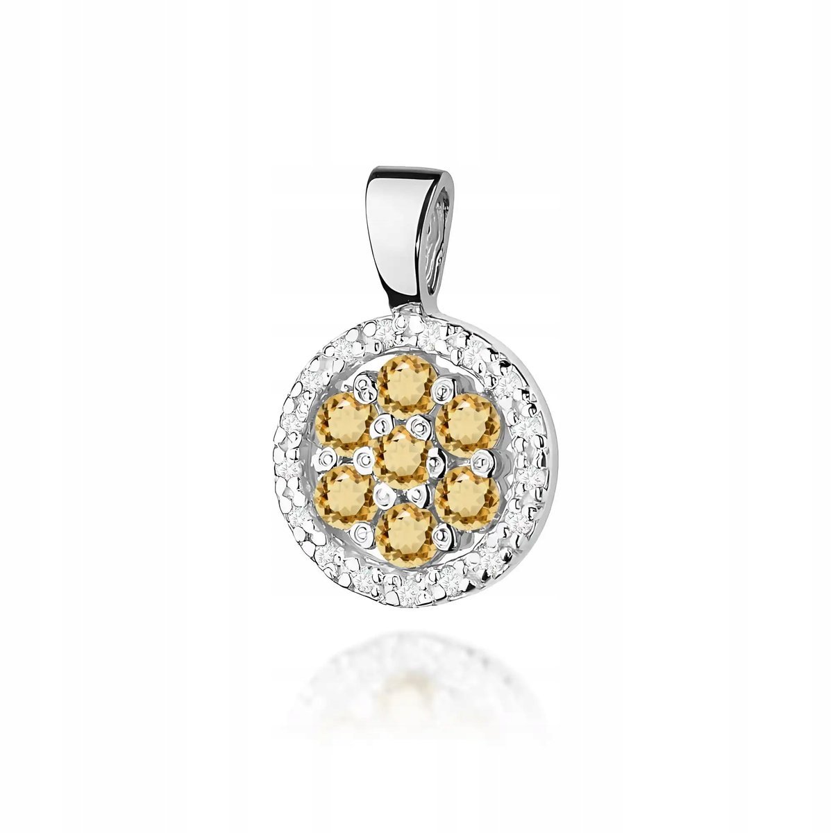 Wisiorek złoty 585 z diamentami białe złoto elegancka efektowna markowa 14k