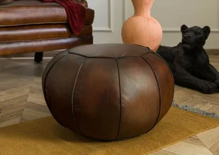 CHESTERFIELD Pufa #19 Skóra naturalna 58x38 cm - Pufy i podnóżki - miniaturka - grafika 1