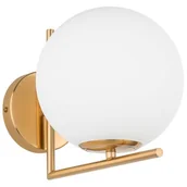 Lampy ścienne - MLAMP Ścienna LAMPA szklana CONDI MBE0054/1 MLAMP loftowa OPRAWA kinkiet kula ball mosiądz biała MBE0054/1 - miniaturka - grafika 1