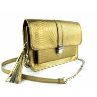 Torebki damskie - T-06 Torebka z klapką - złoty C KEMER - miniaturka - grafika 1