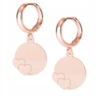 Kolczyki - Kolczyki Blaszka Serce różowe złoto 925 - miniaturka - grafika 1