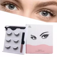 Sztuczne rzęsy i akcesoria - Sztuczne Rzęsy Magnetyczne 6 Sztuk+pęseta+eyeliner - miniaturka - grafika 1