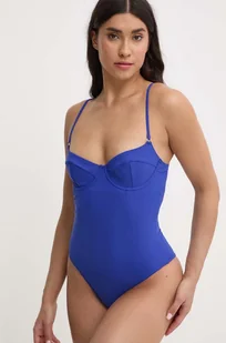 Calvin Klein jednoczęściowy strój kąpielowy kolor niebieski miękka miseczka KW0KW02386 - Stroje kąpielowe - miniaturka - grafika 1