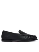 Półbuty damskie - Tommy Hilfiger Lordsy Leather Ruched Toe Loafers FW0FW09250 Czarny - miniaturka - grafika 1
