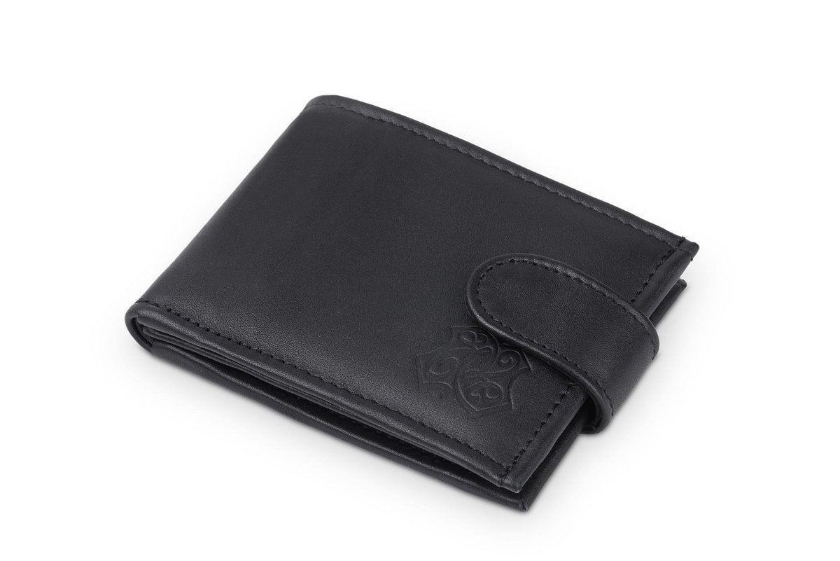 Portfel Męski Skórzany Kaletnik Atoli Czarny Mat