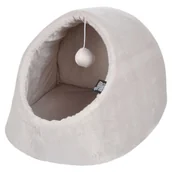 Legowiska dla kotów - Domek dla kota z pomponem SWEET CAT, 35 x 38 x 26, beżowy - miniaturka - grafika 1