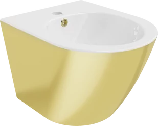 Mexen Lena bidet wiszący, biały/złoty - 35224806 - Bidety - miniaturka - grafika 1