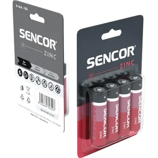 Bateria cynkowo-węglowa, AA (LR6), AA, 1.5V, Sencor, blistr, 4-pack - Baterie i akcesoria - miniaturka - grafika 7