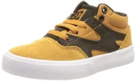 Koszulki i topy damskie - DC Shoes Chłopięce Kalis Vulc-Mid-top Leather Shoes for Boys Sneaker, Wheat Black, 36 EU - miniaturka - grafika 1