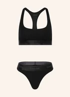 Majtki damskie - Calvin Klein Zestaw Modern Cotton: Gorset I Stringi schwarz - miniaturka - grafika 1