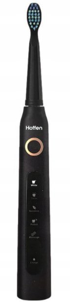 SZCZOTECZKA SONICZNA DO MYCIA ZĘBÓW CZARNA ZESTAW KOŃCÓWEK HOFFEN