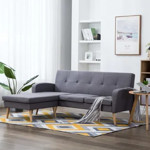 vidaXL Sofa z leżanką, obita tkaniną, 186 x 136 x 79 cm, jasnoszara vidaXL - Narożniki - miniaturka - grafika 1