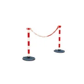 Wyposażenie miejsc publicznych - Procity Słupki z łańcuchem, czerwony/biały 111380 - miniaturka - grafika 1