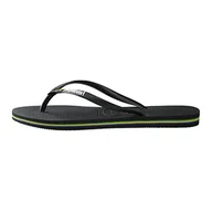 Klapki i japonki damskie - Havaianas Damskie japonki Slim Brasil z logo, czarny, 35/36 EU - miniaturka - grafika 1