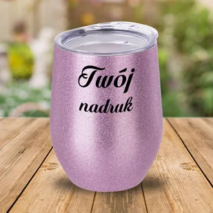 Różowy kubek ze stali nierdzewnej Glitter z Twoim nadrukiem - Kubki - miniaturka - grafika 1