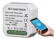 Systemy inteligentnych domów - Tuya WiFi Podwójny Włącznik Przekaźnik Dopuszkowy - miniaturka - grafika 1