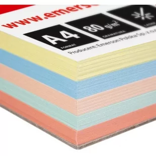 Papier ksero A4 80g mix 100ark łos,bł,ziel,żół,mand.xem1000n EMERSON - Papier do drukarek - miniaturka - grafika 1