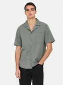 Koszule męskie - Only & Sons Koszula Eye Resort 22030342 Zielony Relaxed Fit - miniaturka - grafika 1