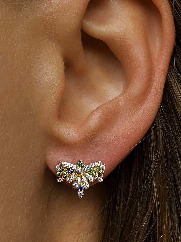 Les Favorites Pozłacane kolczyki-wkrętki z cyrkoniami