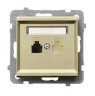 Gniazdka elektryczne - LEDart telefoniczne pojedyncze RJ11, bez ramki - Ospel Sonata GPT-1R/m/39, kolor szampański złoty - miniaturka - grafika 1