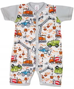 PAJAC KRÓTKI RĘKAW rampers KOPARKI 56 KLEKLE - Pajacyki dla niemowląt - miniaturka - grafika 1