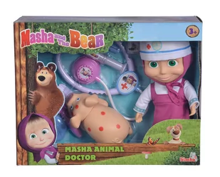 Simba Lalka Masza w Stroju Doktora z Chorą Świnką 9301081 - Lalki dla dziewczynek - miniaturka - grafika 2