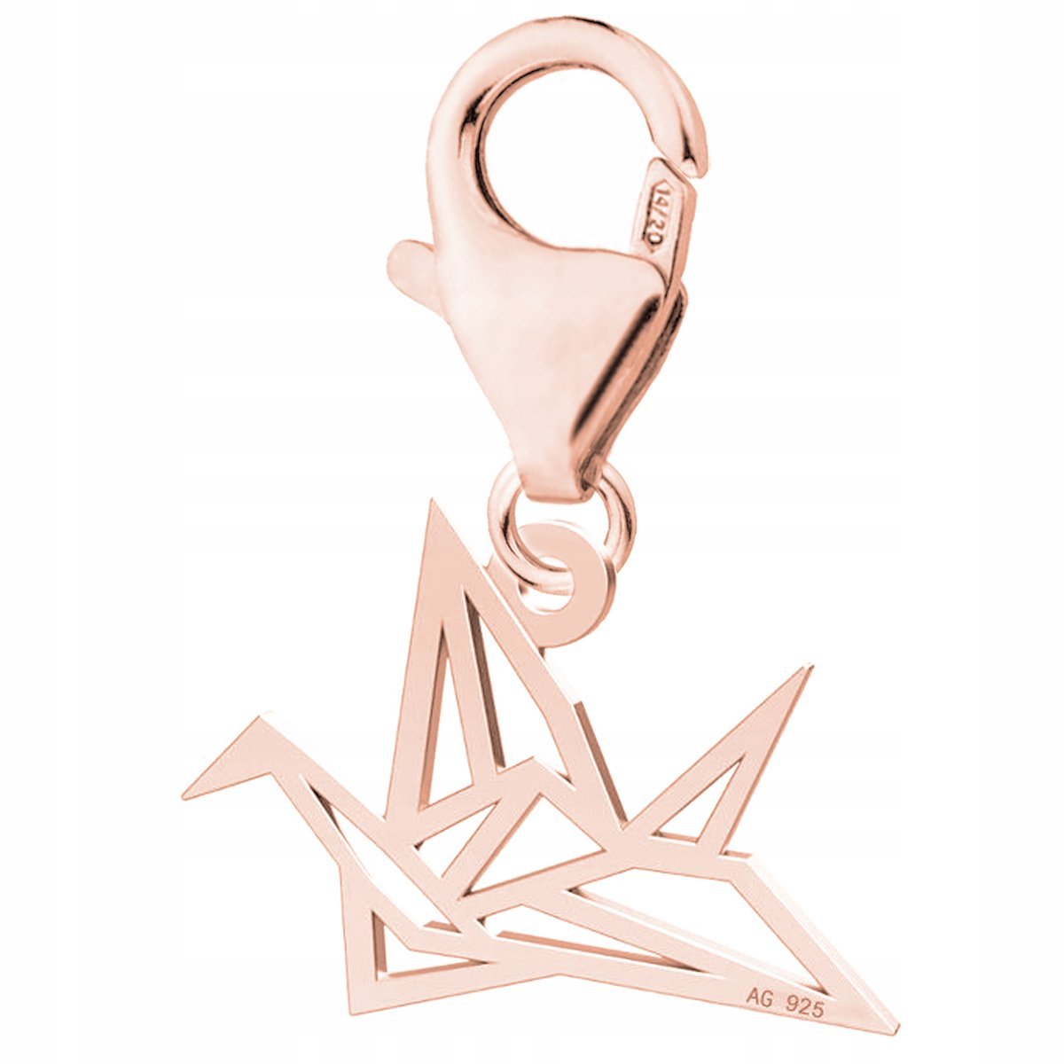 Zawieszka Pozłacana Ptak Origami Blaszka Ptaszek Flaming Łabędź SREBRO 925