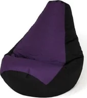 Pufy i podnóżki - Go Gift Pufa worek sako GRUSZA czarny-fiolet L 105x80 - miniaturka - grafika 1