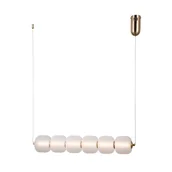 Lampy sufitowe - Złota lampa wisząca do jadalni PND-34362-6H-HBR-OPAL z serii GANTI - miniaturka - grafika 1