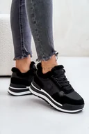 Sneakersy damskie - Sneakersy Damskie Ocieplane Na Platformie Big Star OO274A216 Czarne-36 - miniaturka - grafika 1