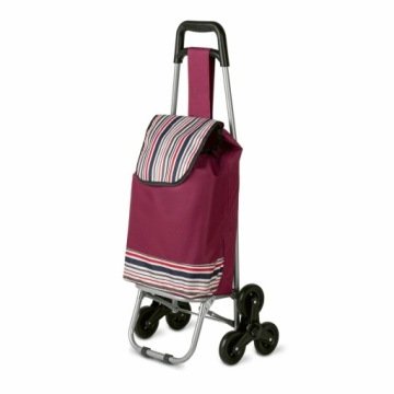 Wózek na Zakupy 3 Kółka Zakupy Materiałowa Torba Czerwony Tadar 40x30x92cm
