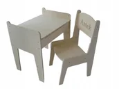 Zestawy mebli dla dzieci - STOLIK 37/50 ZE SCHOWKIEM + KRZESEŁKO REGULOWANE GRAWER IMIĘ - miniaturka - grafika 1