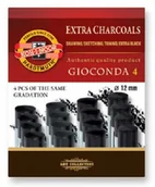 Kredki, ołówki, pastele i pisaki - Koh-i-noor Koh-I-Noor Gioconda Węgiel prasowany nr1 czar 4sz 8694001002KZ1204 - miniaturka - grafika 1