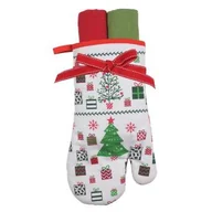 Ozdoby bożonarodzeniowe - Rękawica zestaw + 2 ręczniki kuchenne PREZENT - miniaturka - grafika 1