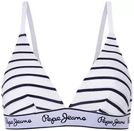 Biustonosze - Pepe Jeans Damski biustonosz w paski, granatowy, L, granatowy, L - miniaturka - grafika 1