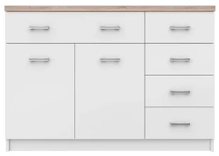 Biała komoda z szafką i 5 szufladami 120 cm T0-K67 - Komody - miniaturka - grafika 1