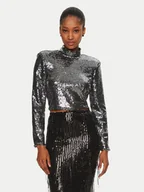 Bluzki damskie - Rinascimento Bluzka CFC0019736002 Srebrny Regular Fit - miniaturka - grafika 1