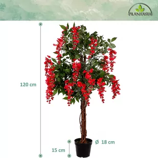 SZTUCZNE DRZEWO WISTERIA GLICYNIA CZERWONA 120 CM - Sztuczne drzewka - miniaturka - grafika 3