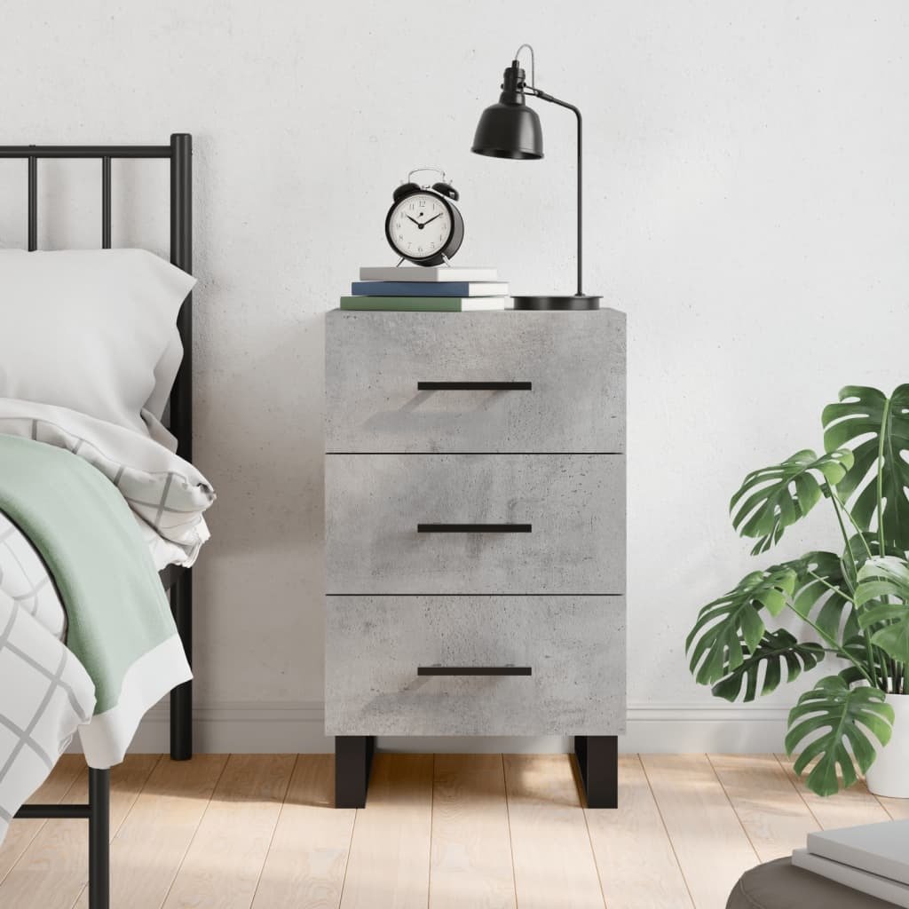 vidaXL Stolik nocny betonowy szary 40x40x66 cm materiał drewnopochodny - Stolik nocny - Szafki nocne - Szafa - Szafka nocna