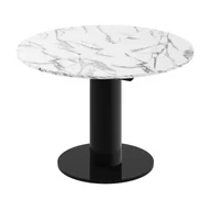 Stoły - Stół rozkładany SOLO LUX Marble White HG + Czarny HG - miniaturka - grafika 1