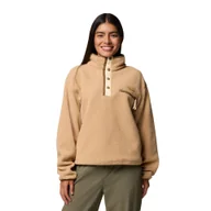Odzież trekkingowa damska - Bluza polarowa damska Columbia Helvetia II Cropped Half Snap Fleece - miniaturka - grafika 1