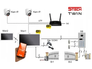 Wideodomofon do domu jednorodzinnego 2 przewodowy 5TECH TWIN monitor 7&quot; VIRGO ONE(W)/82222 SZYRFATOR KOD CZYTNIK - Wideodomofony - miniaturka - grafika 5