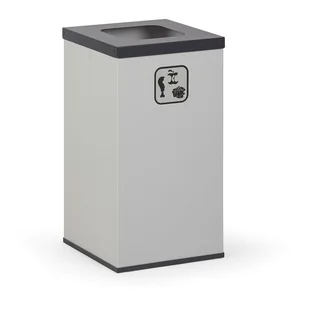 Kosz do segregacji śmieci ze stojakiem na worki 60 l, szary/ciemnoszary - Kosze biurowe - miniaturka - grafika 1